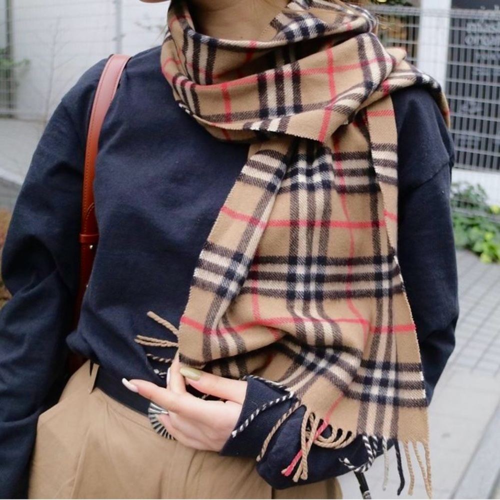 Burberry Nova Check Scarf Pure Cashmere
